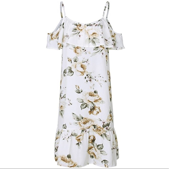 Summer Chic Off Shoulder Ruffles Floral Dress - Picture 4 of 6